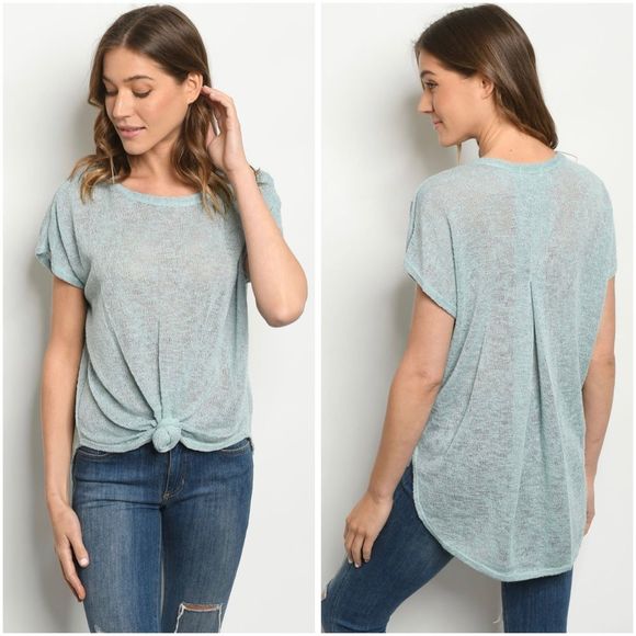 Tops - 🆕Sage front tie knot high low top